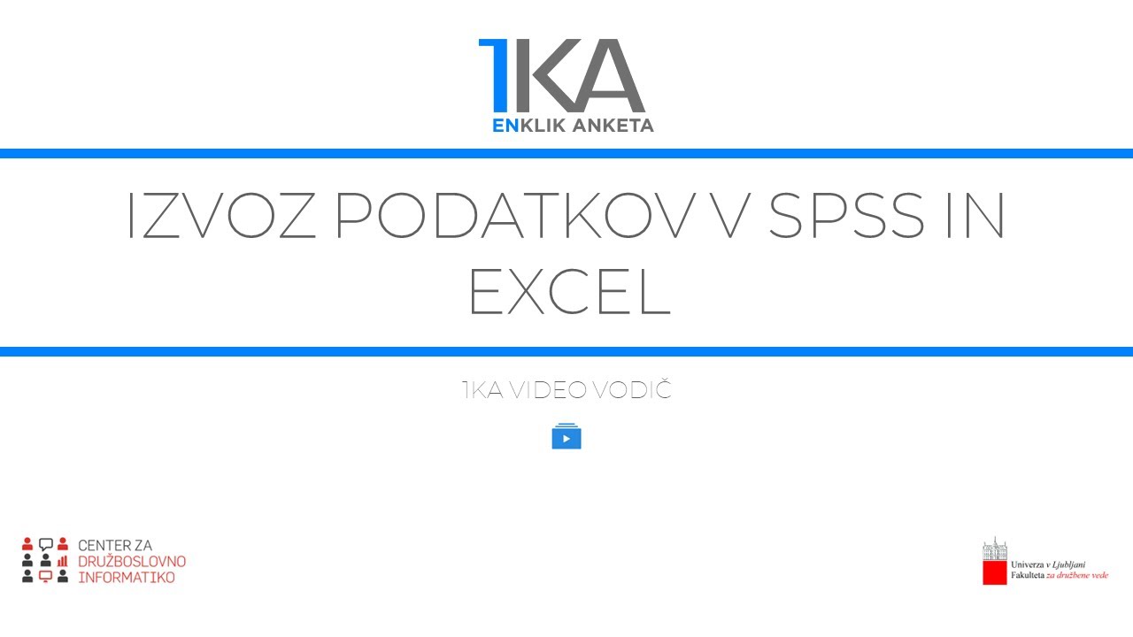 Izvoz podatkov v SPSS in Excel