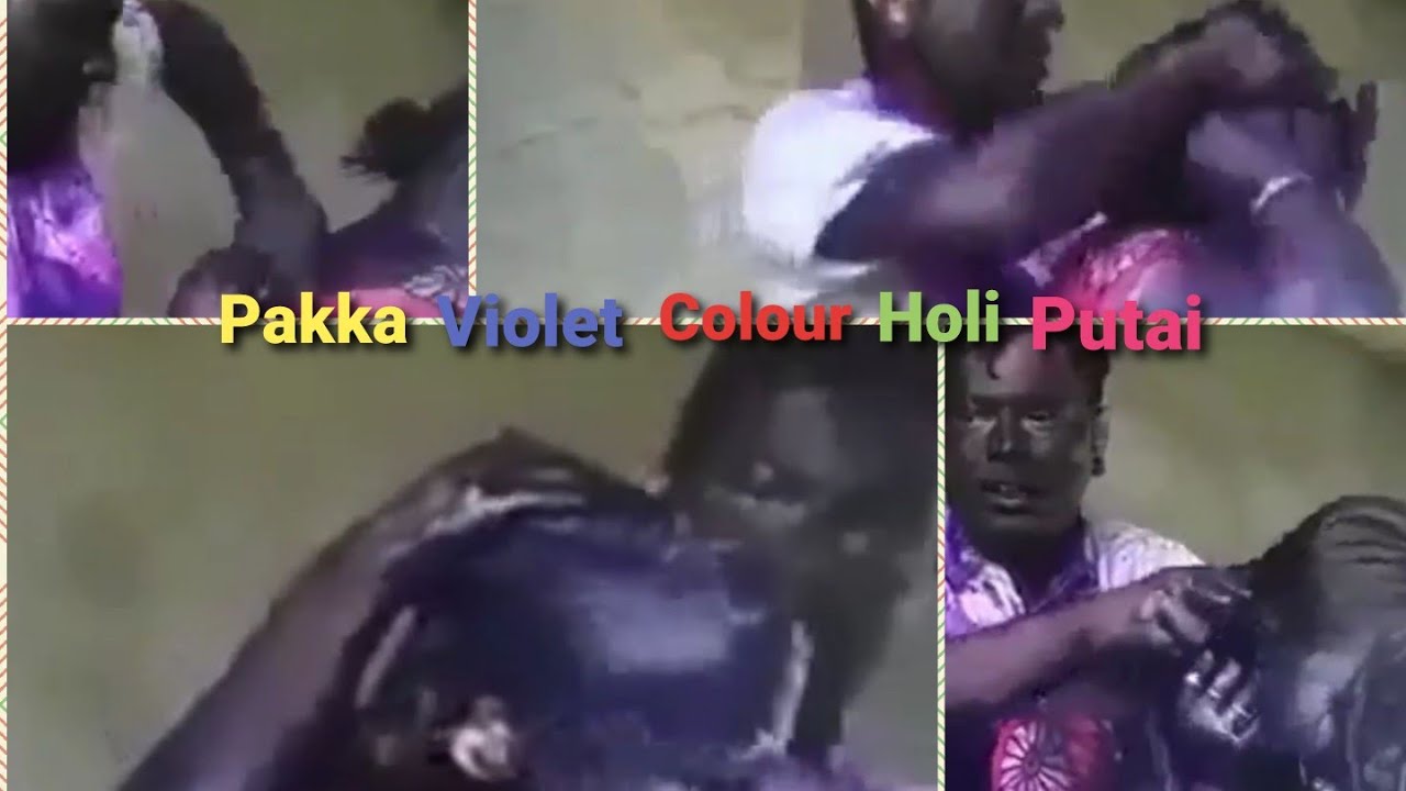 Holi Putai New | Pakka Violet Colour Holi Putai | Husband  Wife Holi| पती पत्नी पक्का कलर होली पुताई