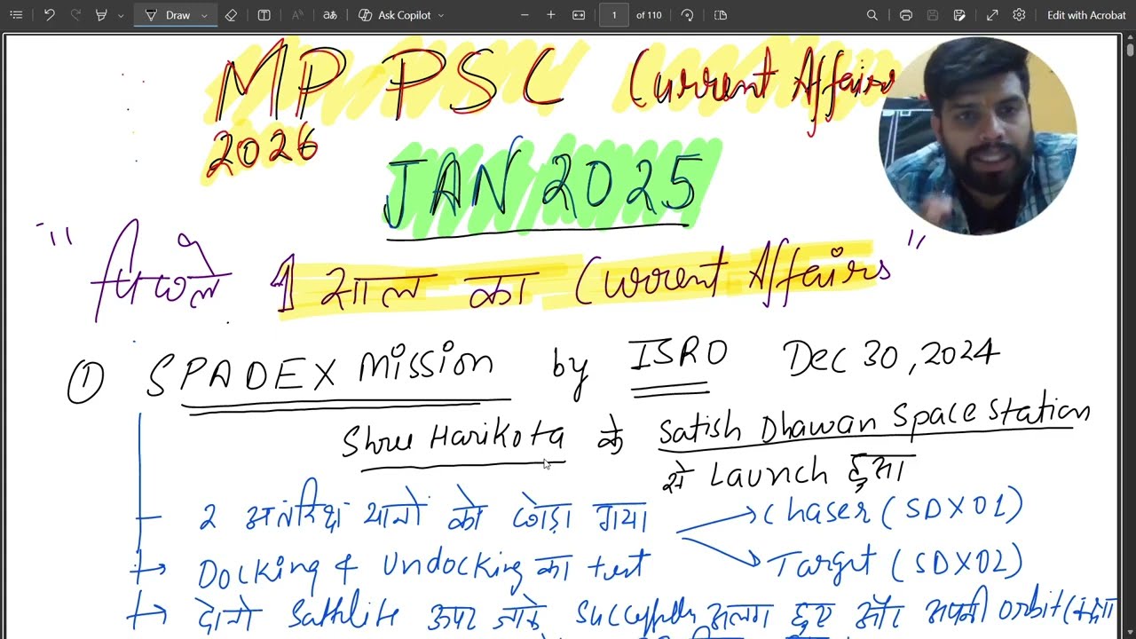 MPPSC 2026: Last 1 Year Current Affairs Series | Part 1 JAN 2025 | Complete Revision  | Manoj Shukla