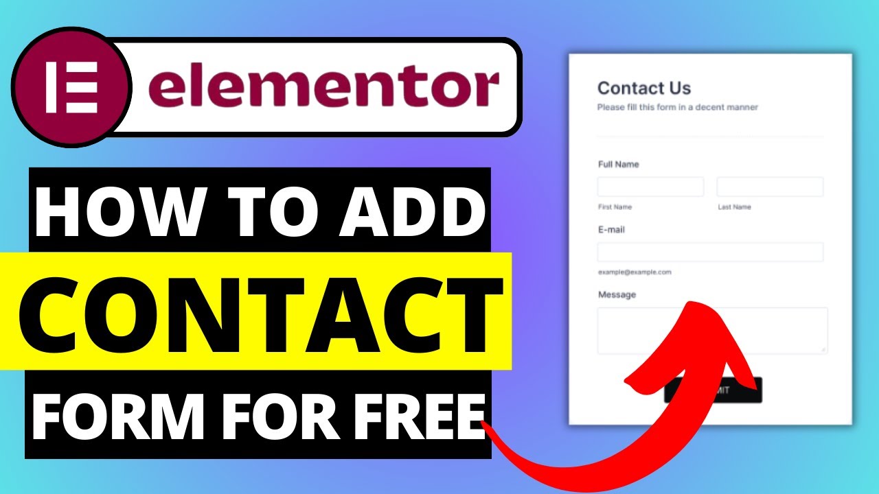 How To Add Contact Form In WordPress Elementor Free
