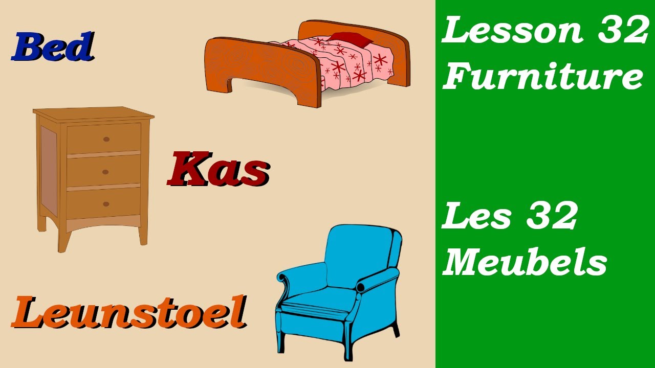 Learn Afrikaans for Beginners | Furniture | Meubels |  Lesson 32