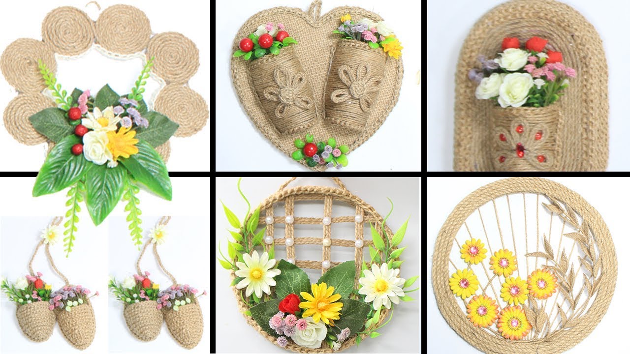 6 Jute wall hanging craft ideas  | Home decorating ideas handmade