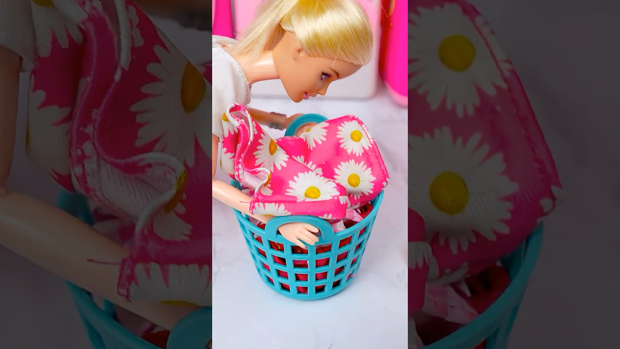 Satisfying Unboxing Barbie Laundry Playset, ASMR Video #shorts
