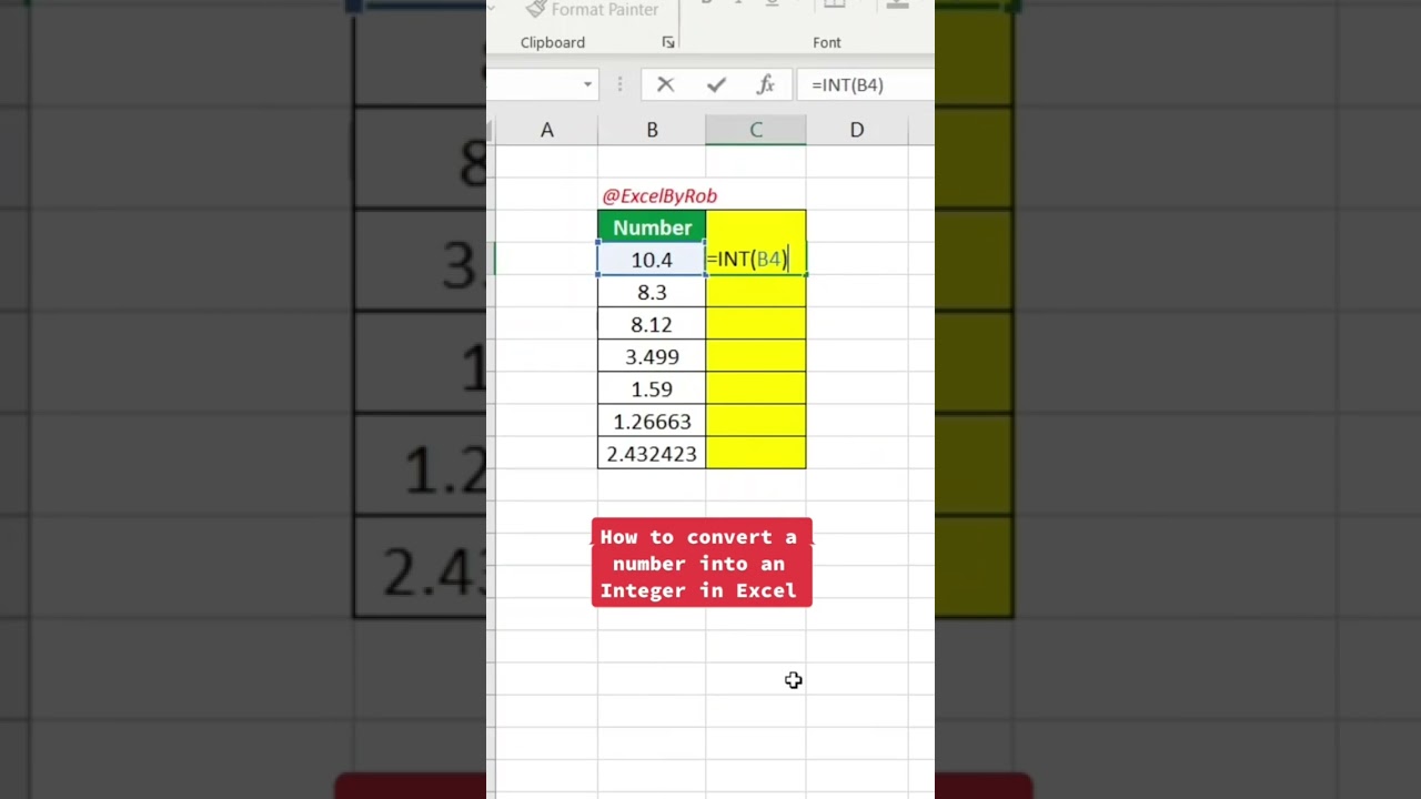 How to Convert a Number into an Integer in Excel! #excel