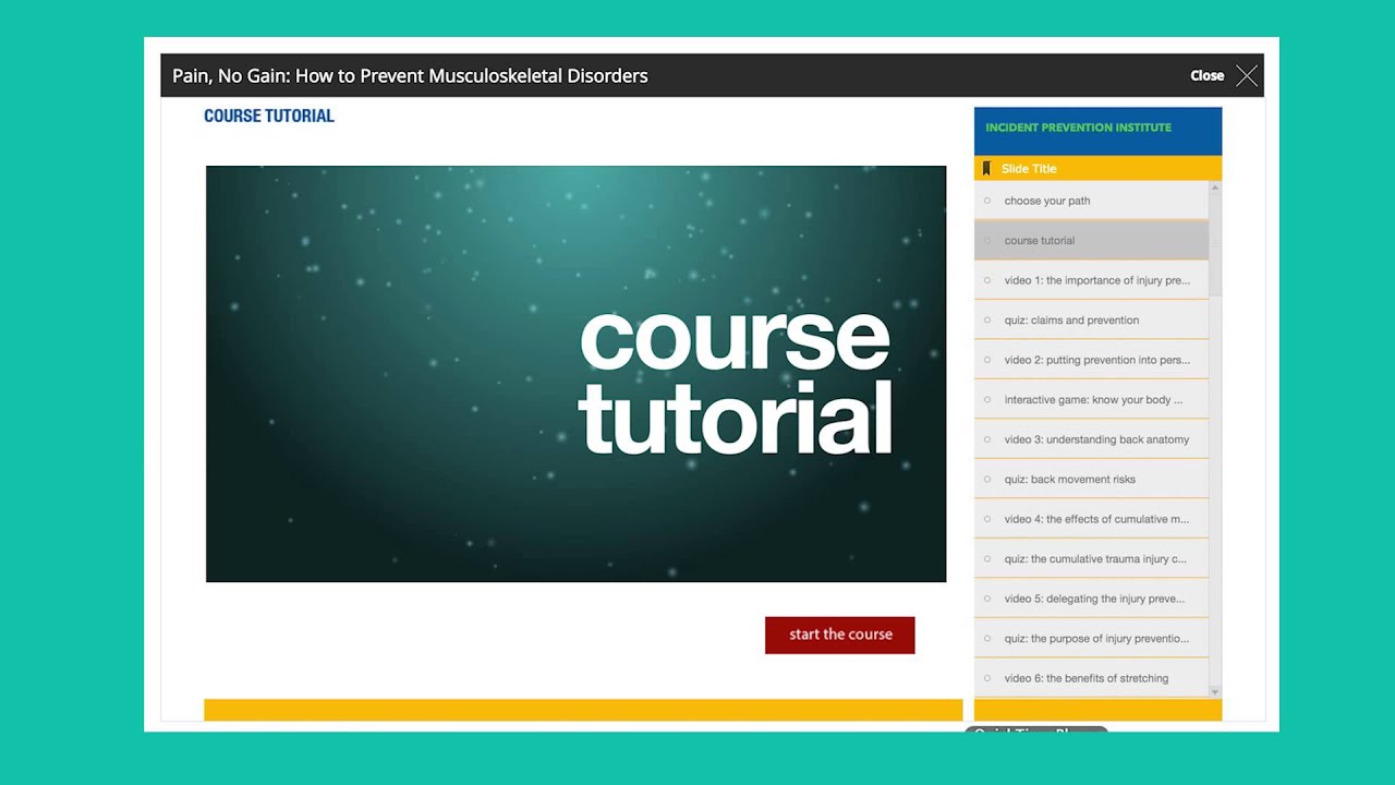 Incident Prevention Institute Online Course Tutorial