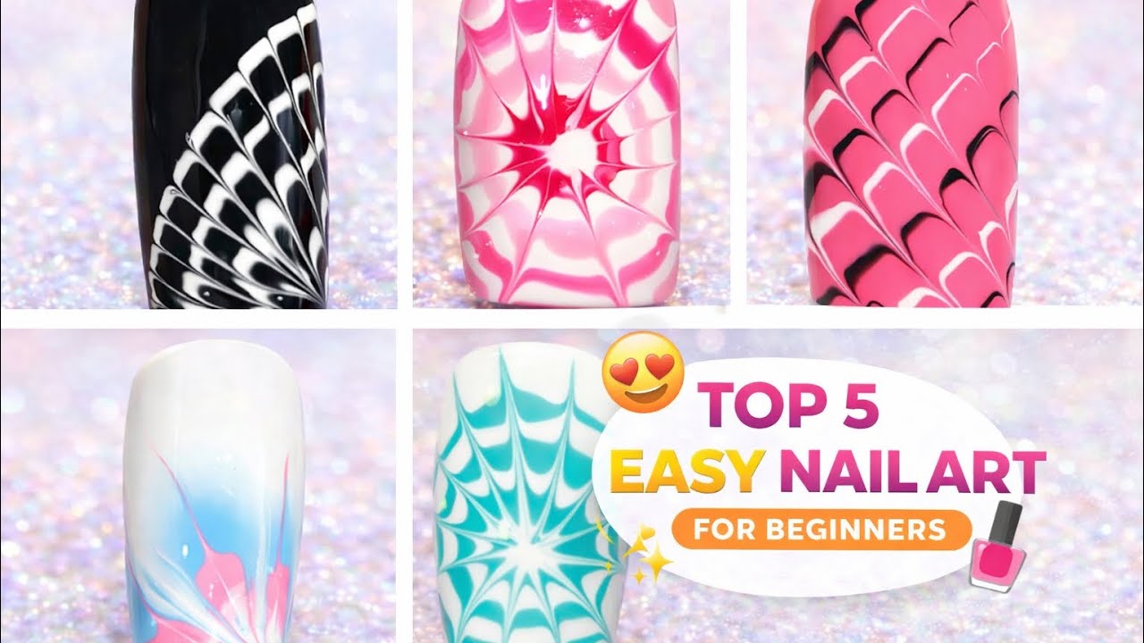 5 simple and easy nail arts #trending #nails #nailtutorial #nailinspo #naildesign #designnails 