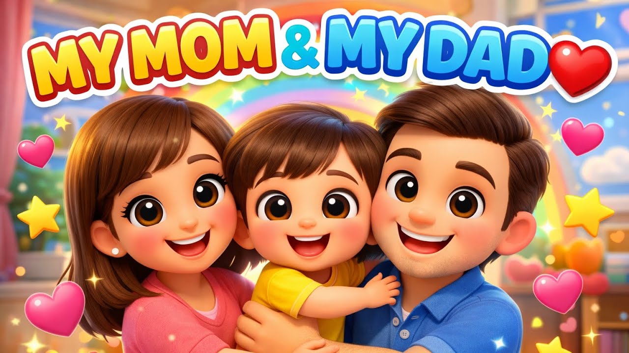 My Mom My Dad ❤️ | Kids Family Song | Parents Love Song | 3D Cartoon for Preschool