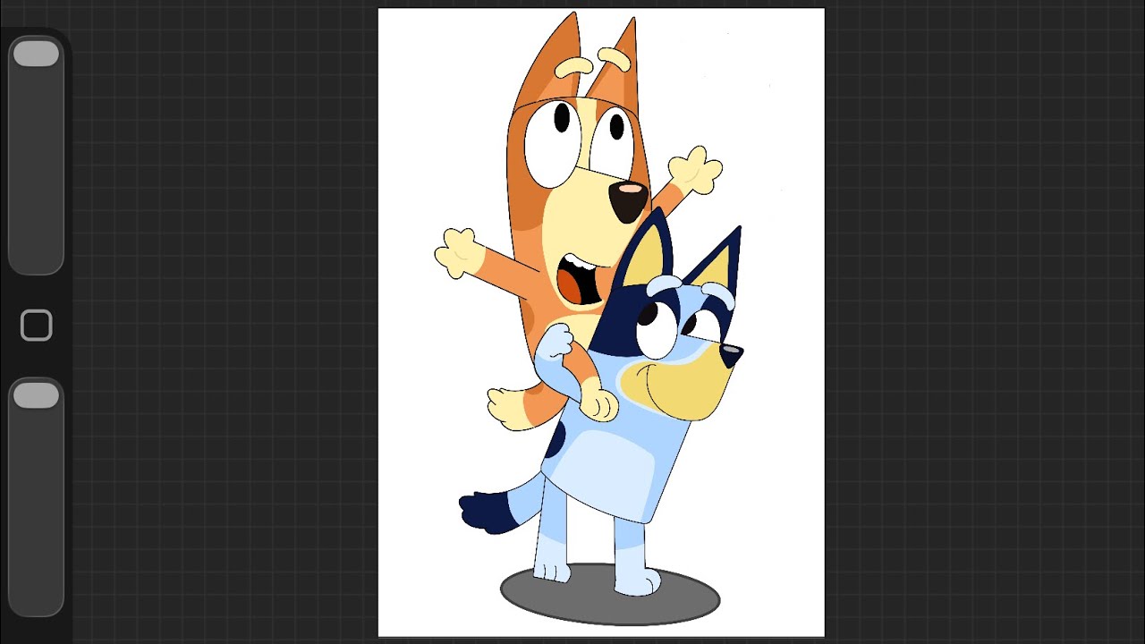 Bluey and Chilli Drawing 🍀