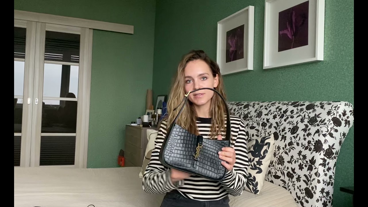 YSL LE 5 À 7 HOBO BAG IN CROCODILE-EMBOSSED SHINY LEATHER подробный обзор сумки YSL, Saint Laurent