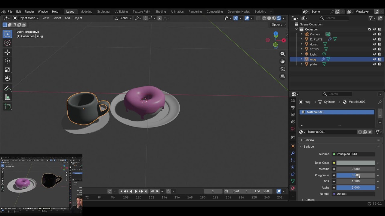 Learning how to make DONUT in Blender from BlenderGuru [ Day 3-continued ]