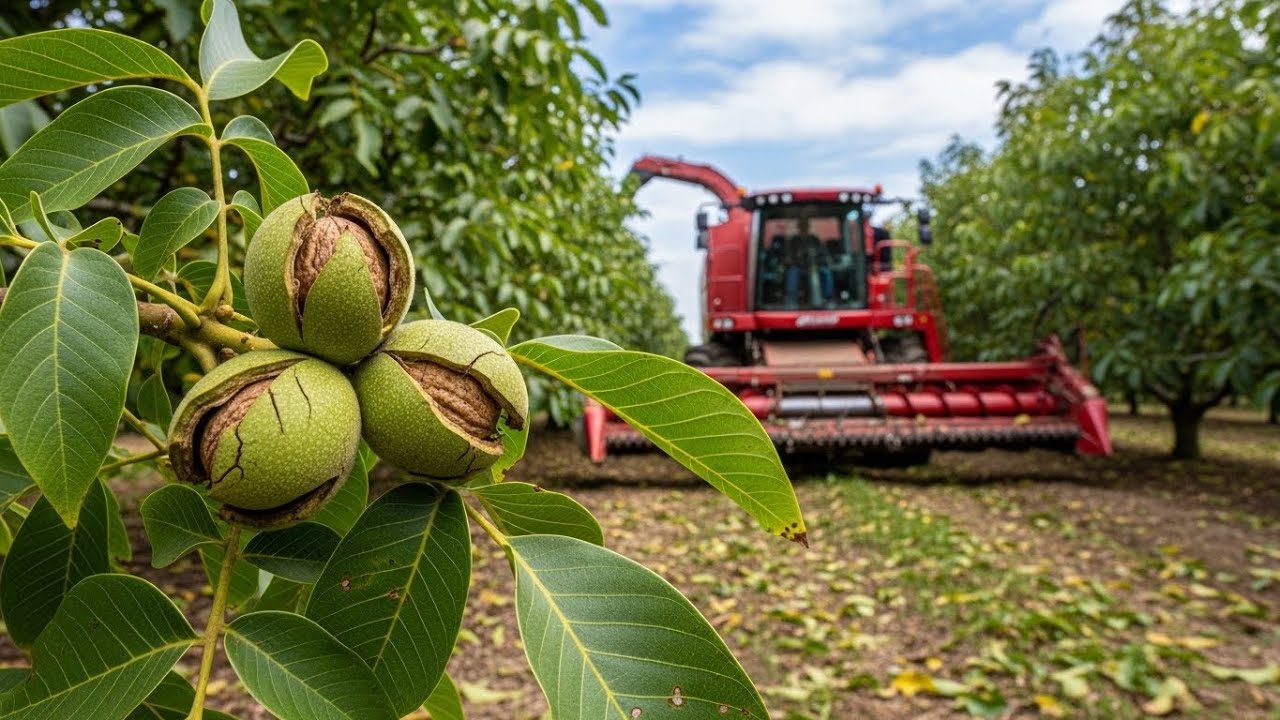 How Farmers Harvest Thousands of Tons of California Walnuts | Farming & Processing