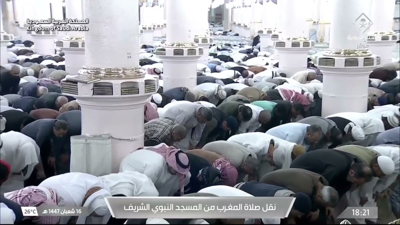 صلاة المغرب من المسجد النبوي الشريف بـ #المدينة_المنورة - الشيخ د. #عبدالباري_الثبيتي