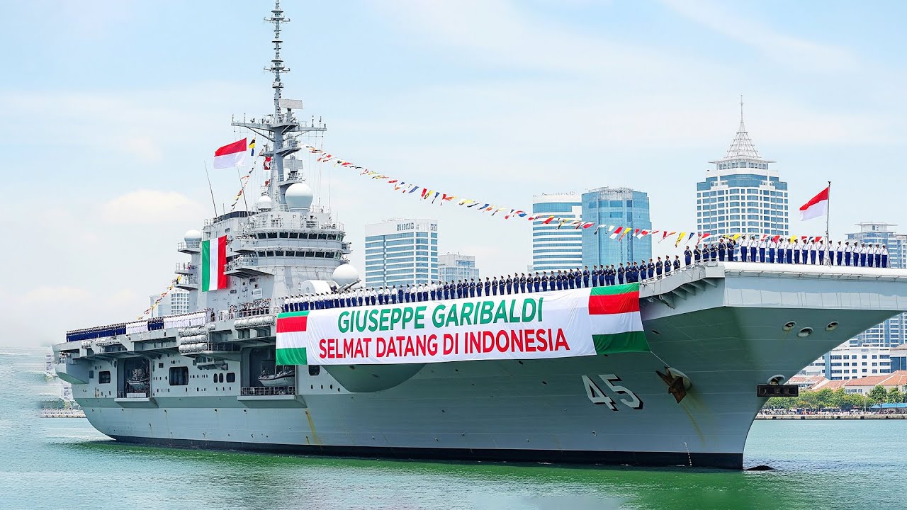 Shocking Facts! The Giuseppe Garibaldi Aircraft Carrier Arrives in Indonesia -  Satria-1 Satellite