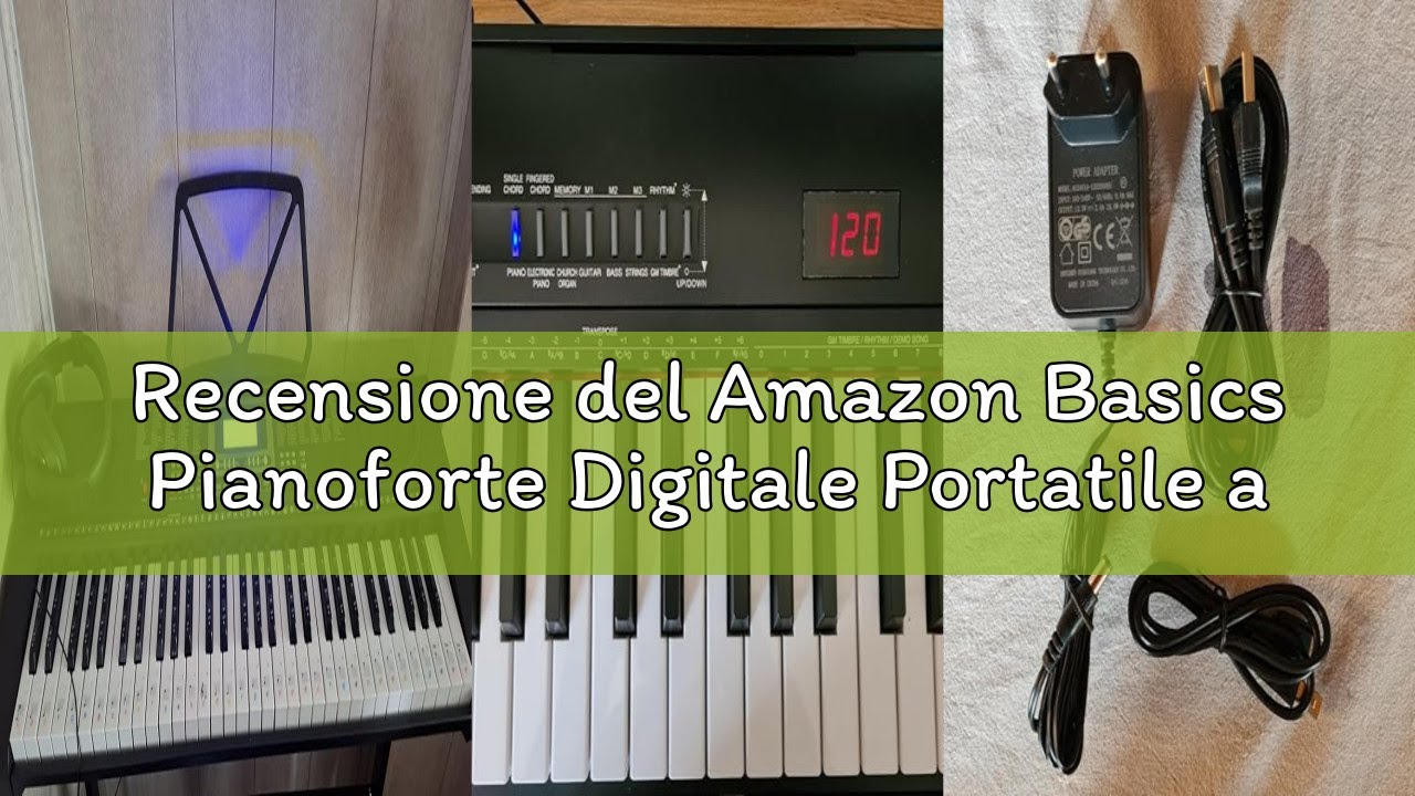 Recensione del Amazon Basics Pianoforte Digitale Portatile a 61 Tasti per Principianti, Altoparlanti