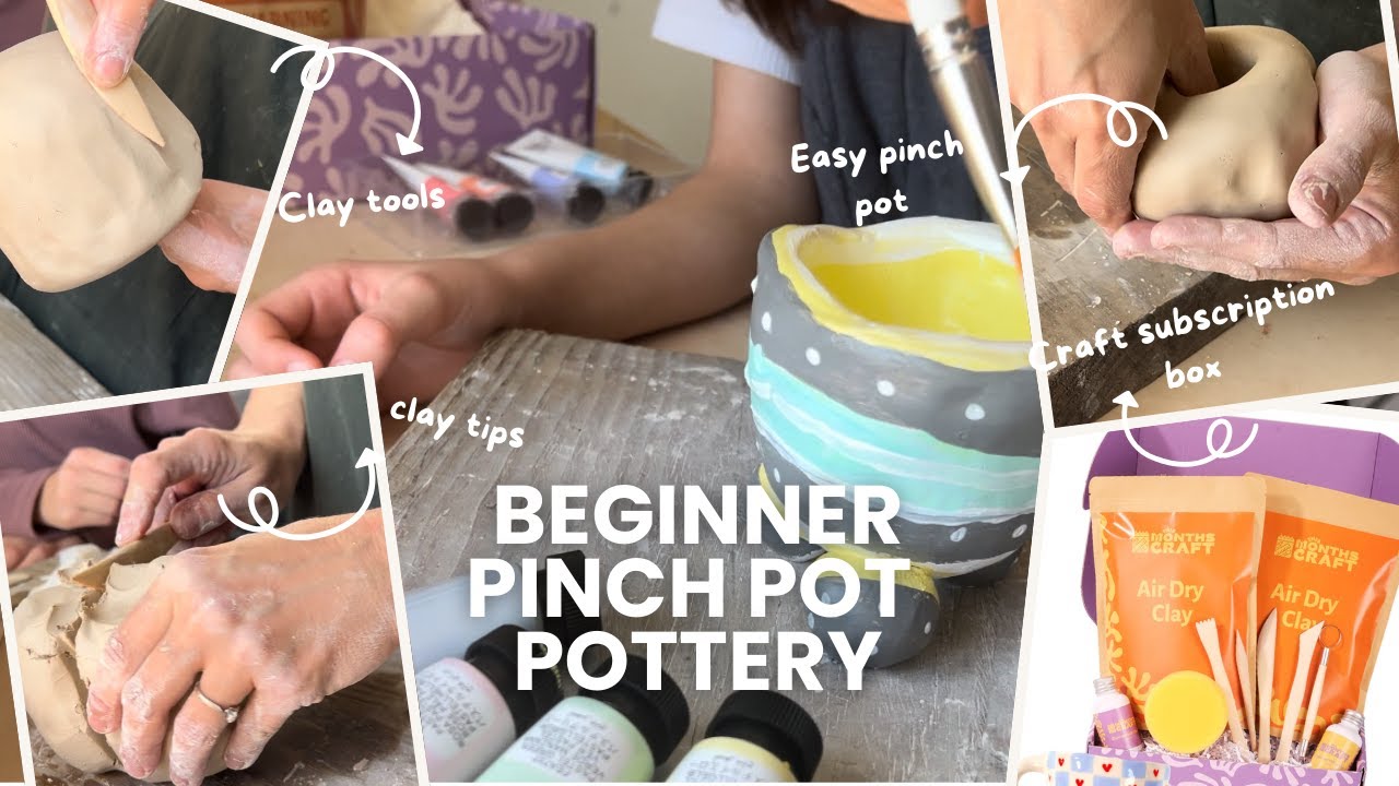 Make a Pinch Pot Flower Pot with Air Dry Clay | Try a New Craft with This Month’s Craft!