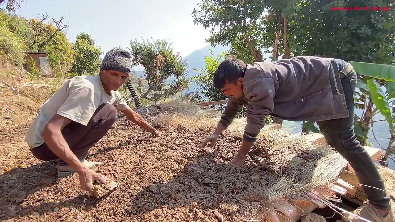 Western Nepal Traditional House Building & Cow Farming Life | Real Village Hard Work!
