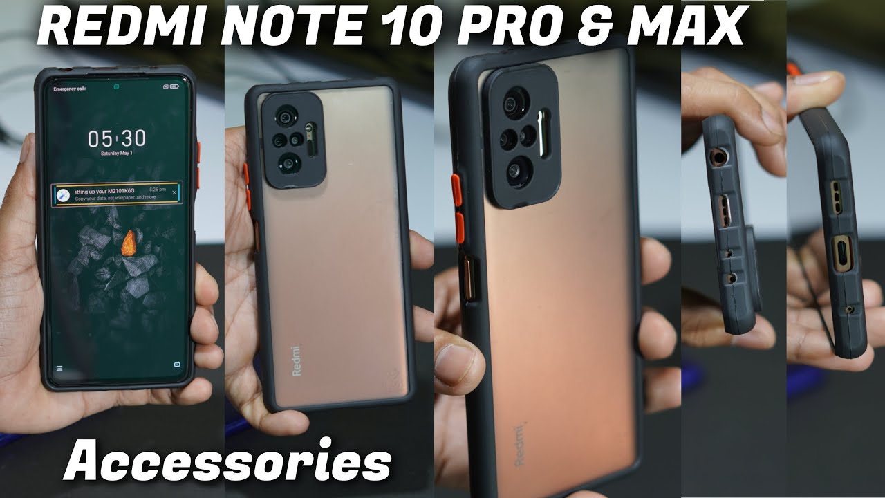 Best Accessories for REDMI NOTE 10 PRO & MAX, Smoke Back cover and Tempered Glass