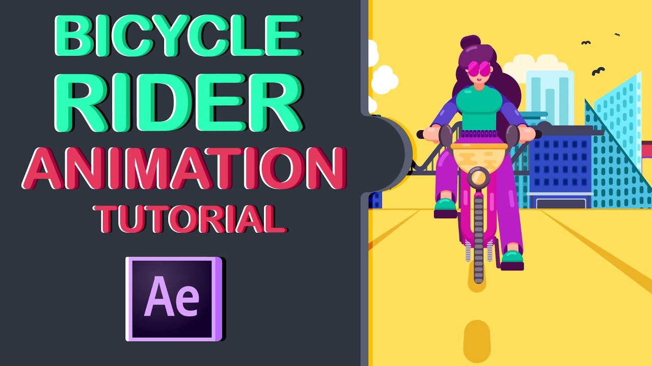 How to animate bicycle rider in front view using character tool | After Effects Animation Tutorial