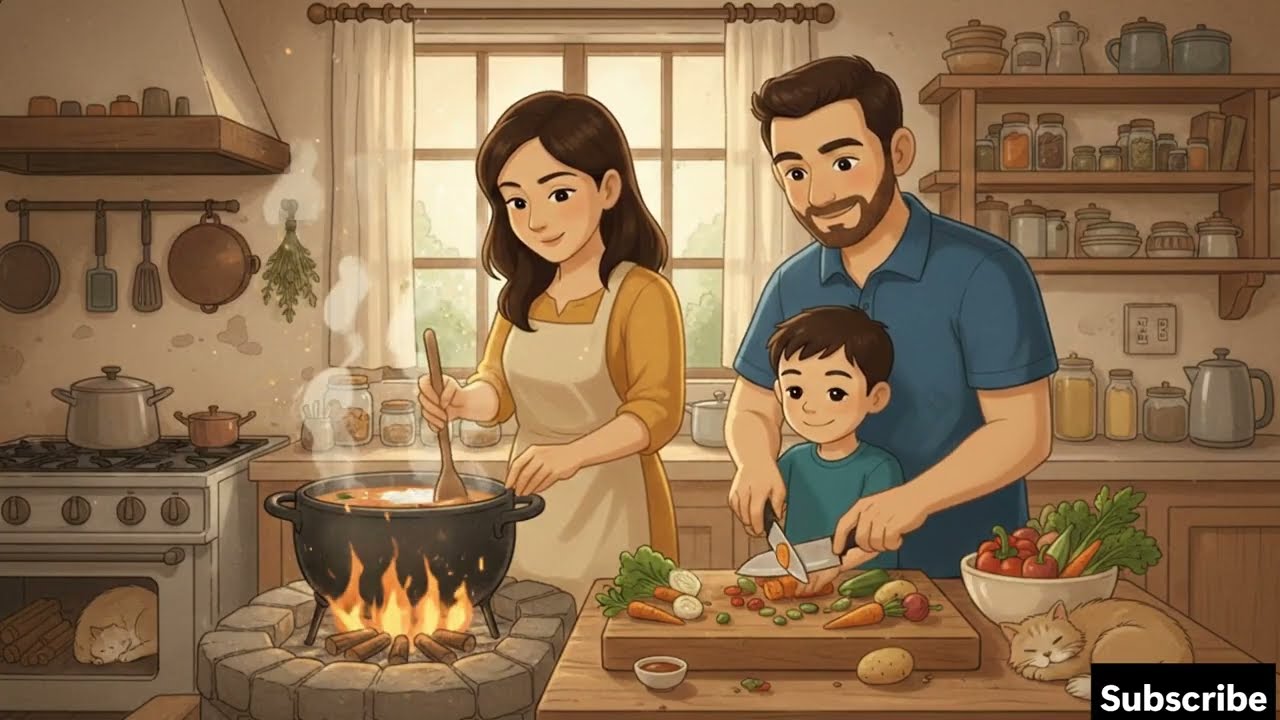 A Warm Little Home in Winter: A Cozy Family Story | Ghibli-Style