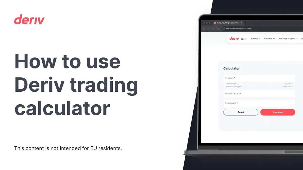 How to use Deriv trading calculator (non-EU clients)