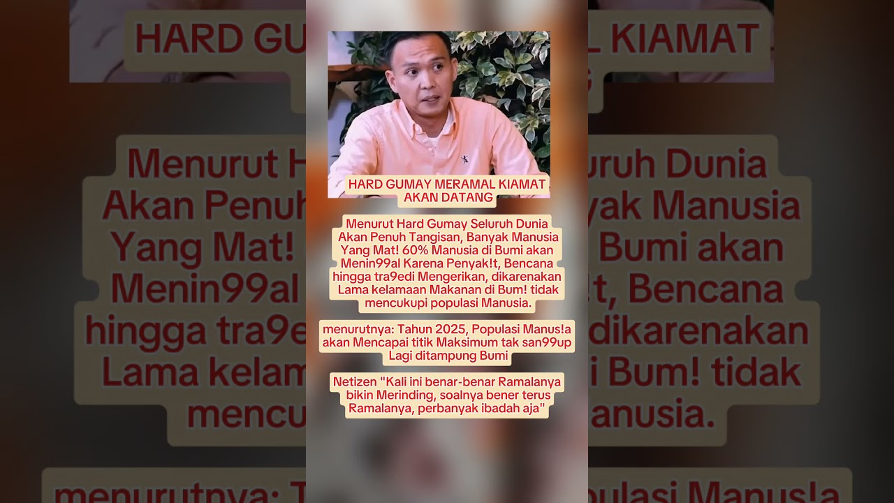 Hard gumay meramal Kiamat akan datang #beritaartis #masukberanda #fypyoutube #ramalan #hardgumay