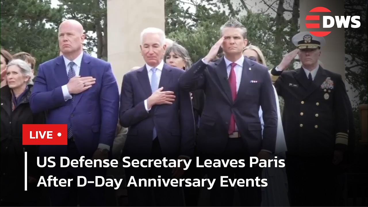 LIVE: Pete Hegseth Leaves Paris Following D-Day Anniversary Commemorations | DWS News | AC14