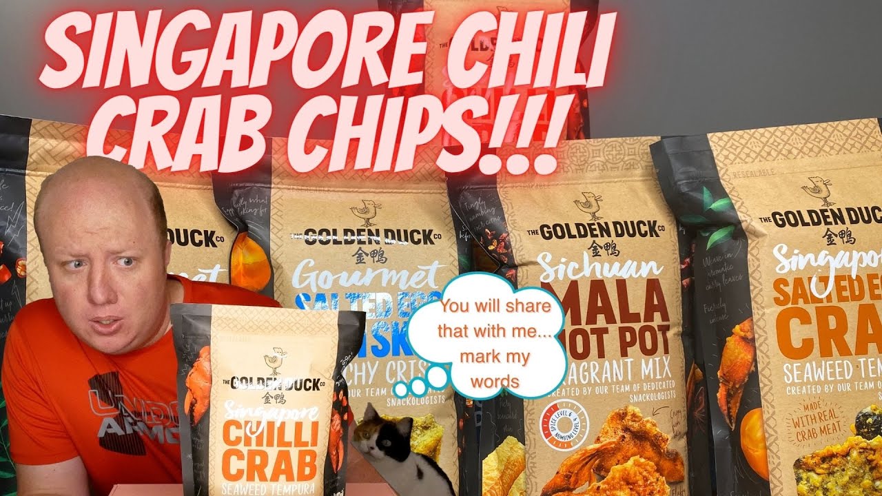 American Tries Singapore CHILI CRAB Chips!! Are These Singaporean Snacks Worth It? 🇸🇬🌶🦀