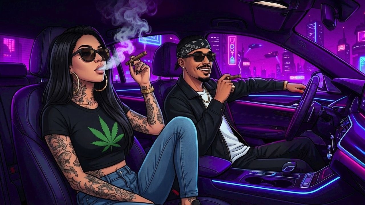 Purple City Nights, Midnight Smoke Ride — 420 Chill Rap & Bluesy Hip-Hop