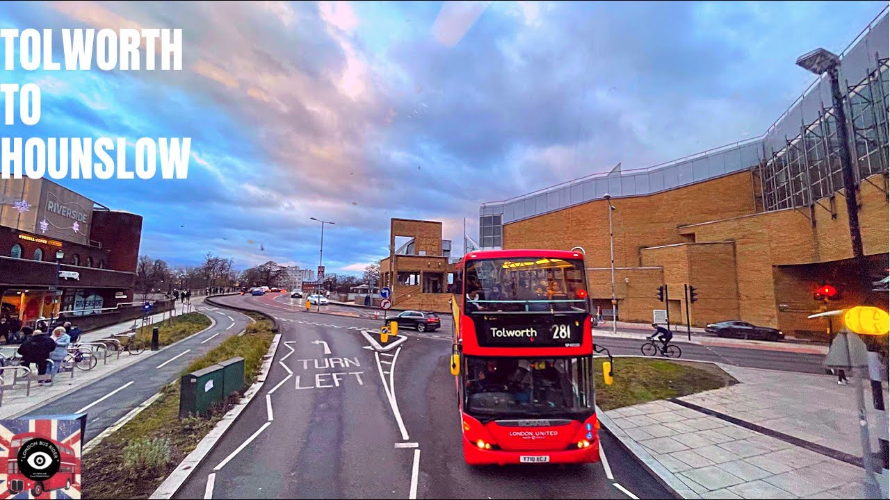 4K|London🚌ride at dusk Route 281|Via Surbiton,Kingston,Twickenham