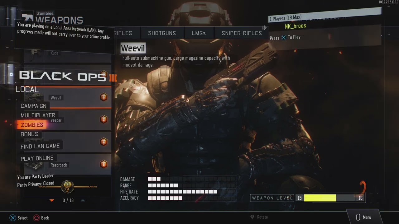 Black Ops 3 قلتش تعديل أسلحة الزومبي