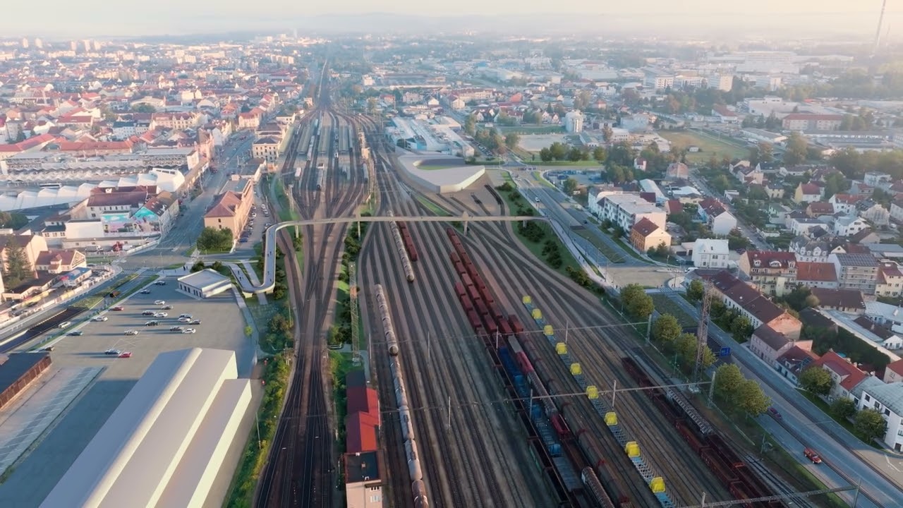 Tunel Pětidom&iacute;. Podjezd pod železničn&iacute;m n&aacute;draž&iacute;m Česk&eacute; Budějovice
