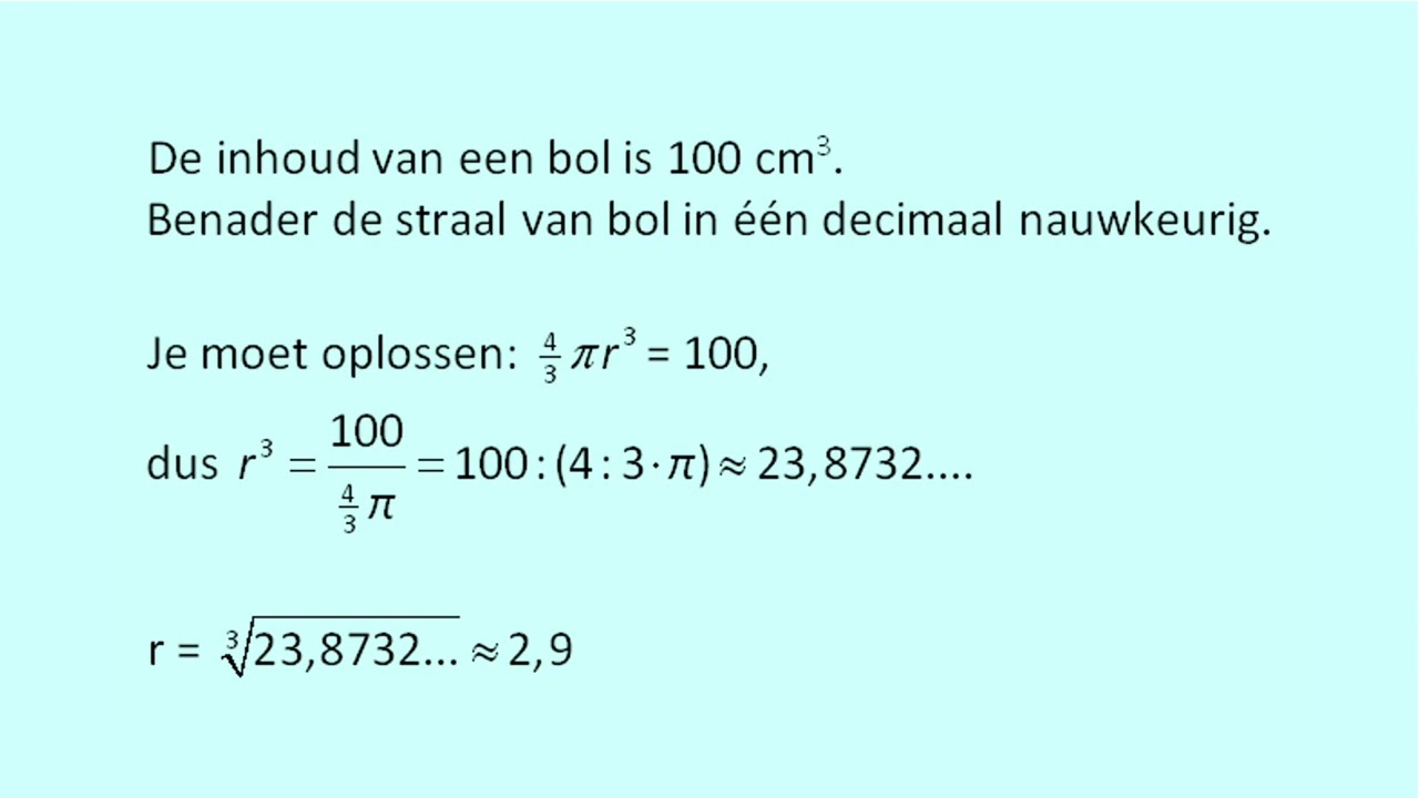 De inhoud van een bol