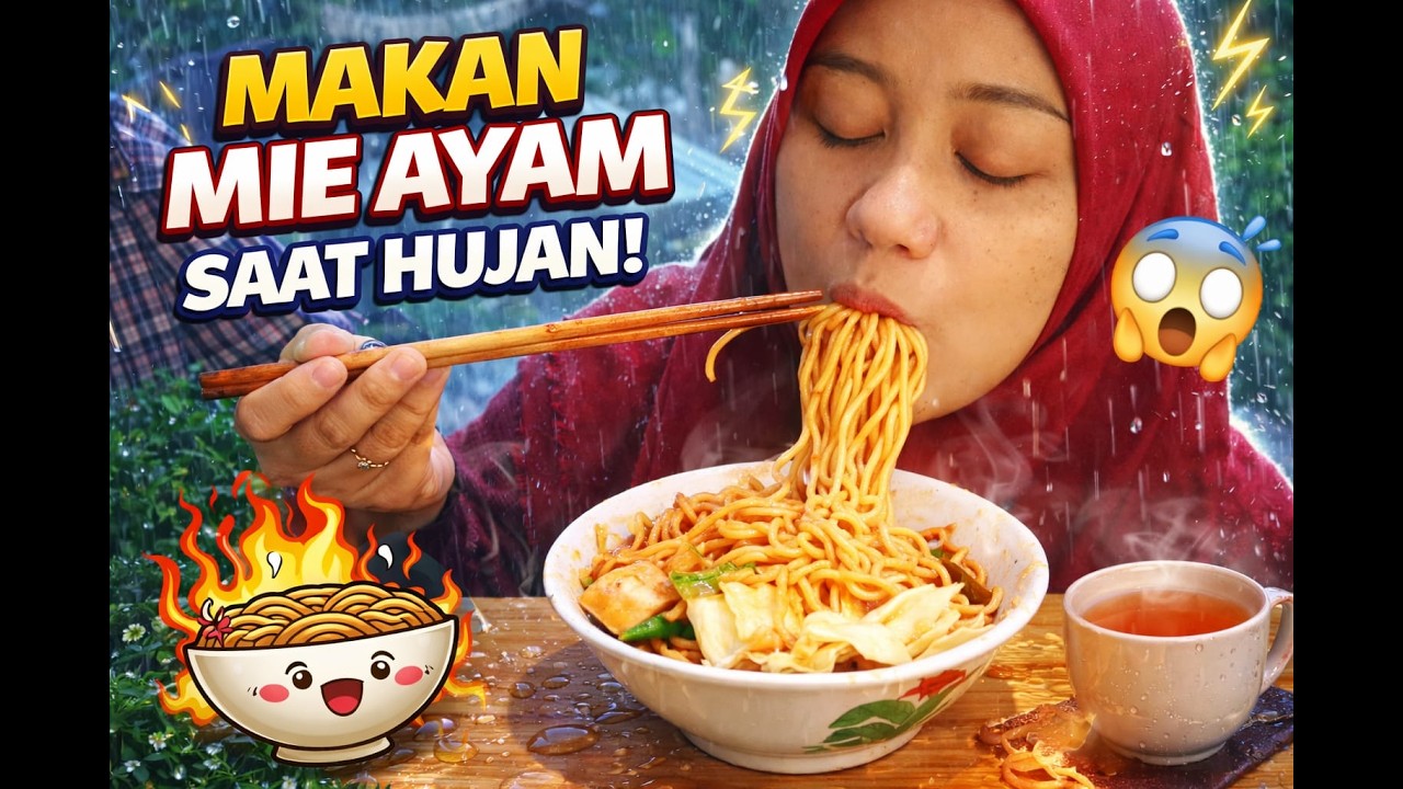 Makan Mie Ayam saat Hujan