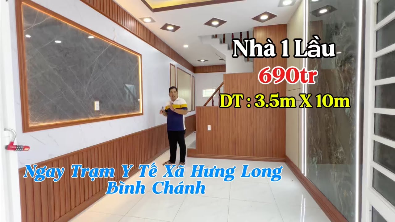 Nhà Ngay Trạm Y Tế Xã Hưng Long - Bình Chánh Đi Vào 👉 Nhà 1 Lầu Có 2Pn 2Wc Chỉ 690tr Full 