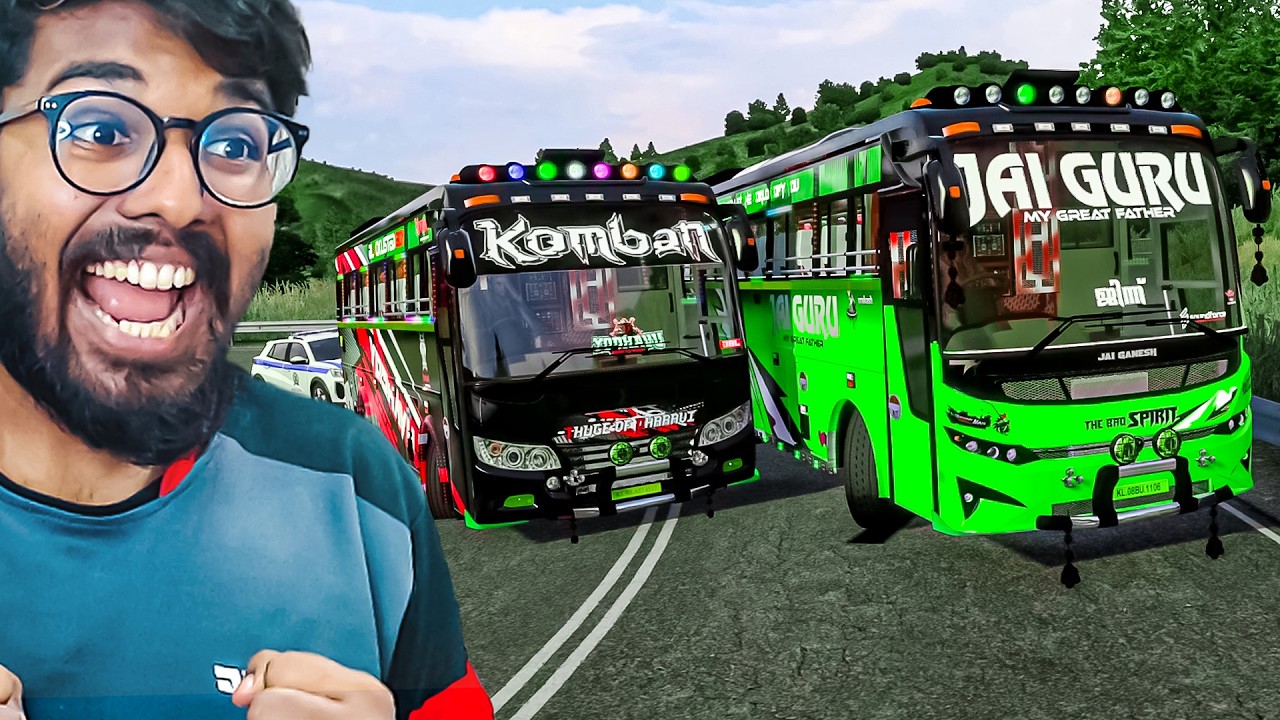 KOMBAN VS JAIGURU JINN: BUS RACE ON KERALA'S ROADS! 🔥😮 ETS2 GAMEPLAY