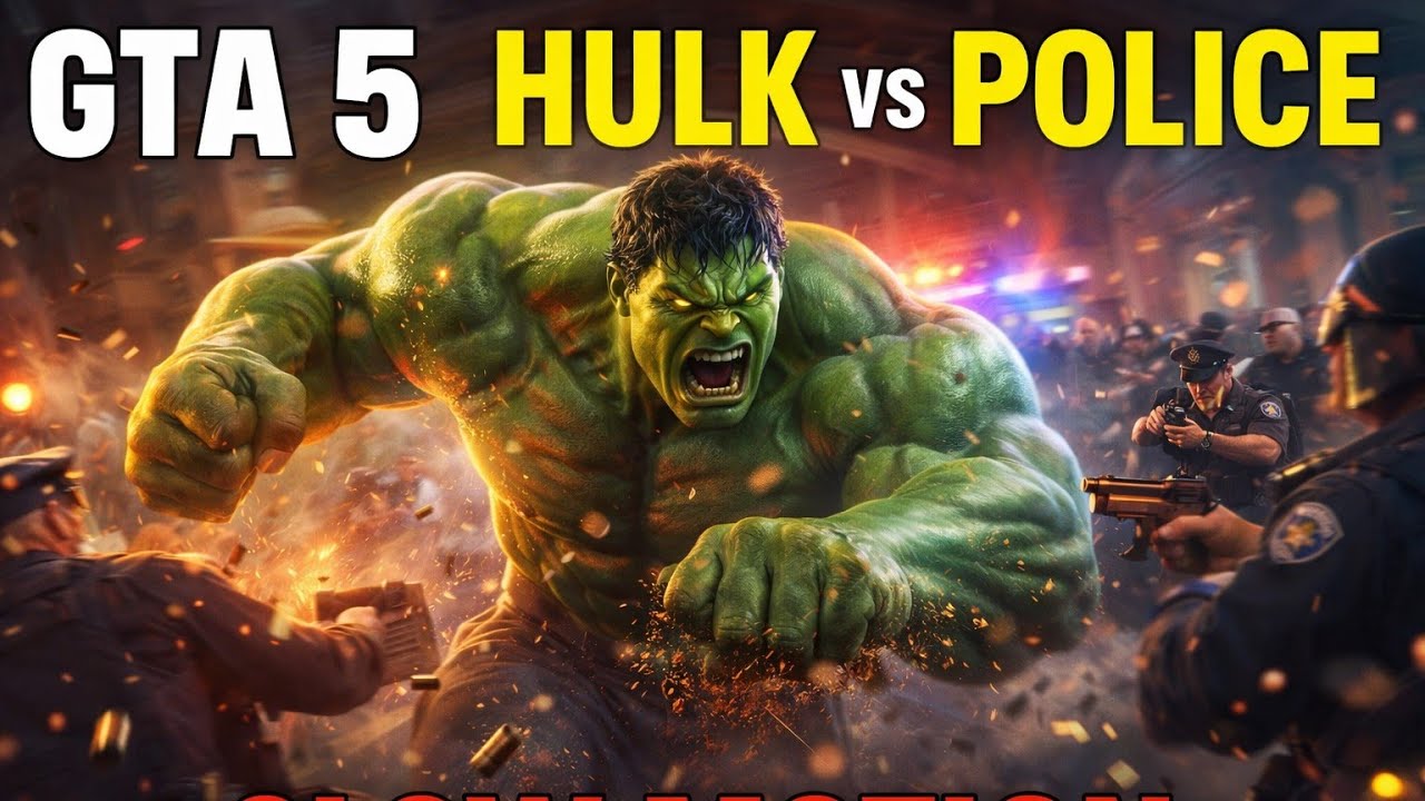 GTA 5 | Hulk Rage vs Police | Hall Fight in Slow Motion