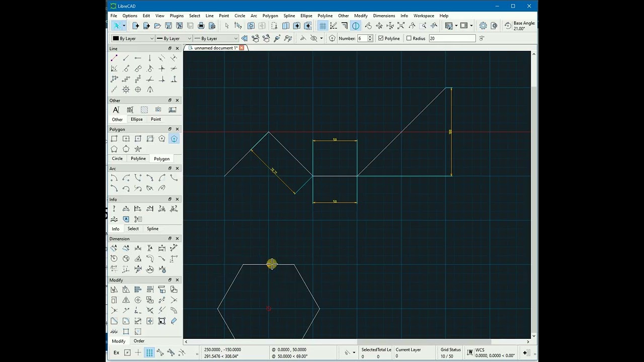LibreCAD Efficient Dimensioning