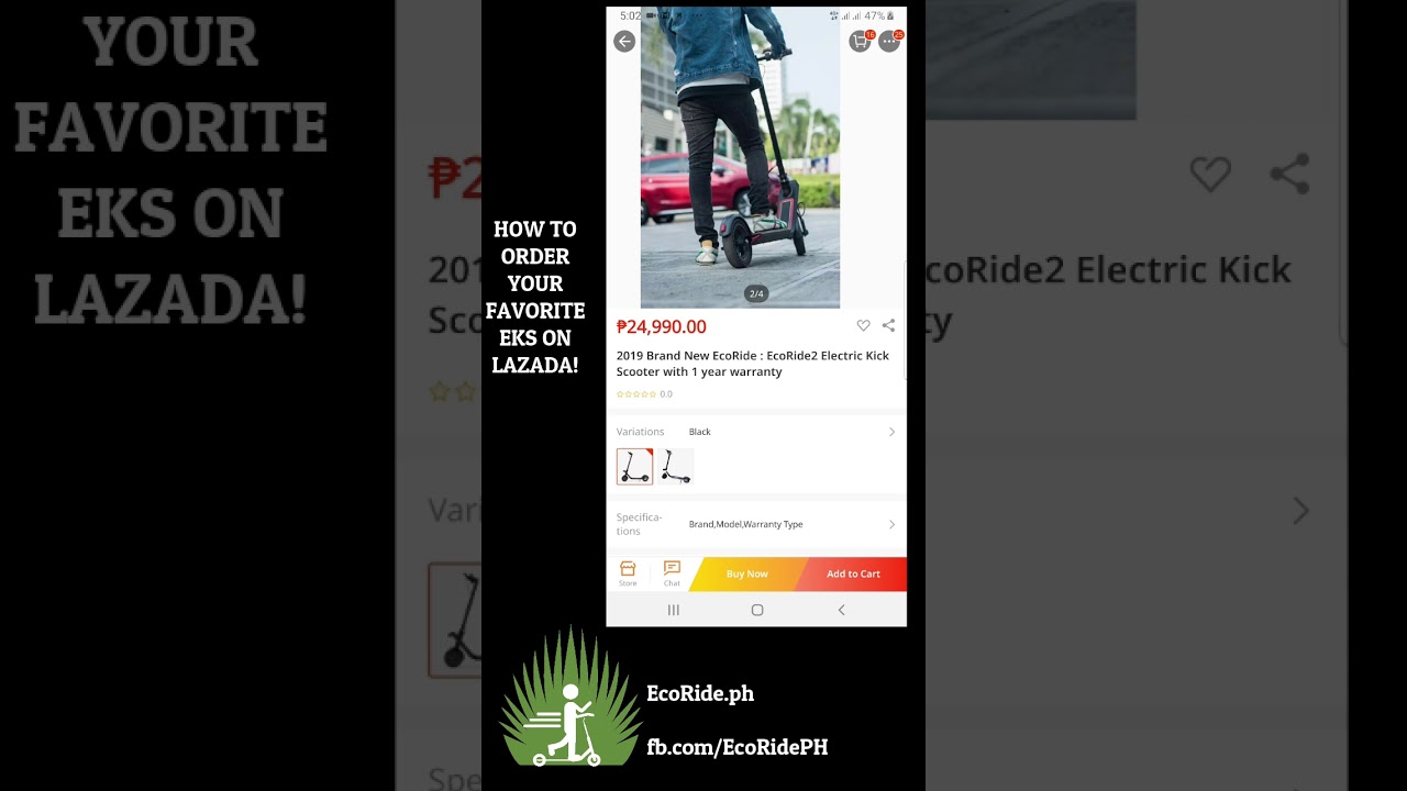 EcoRide EcoRide2 How to order on Lazada!