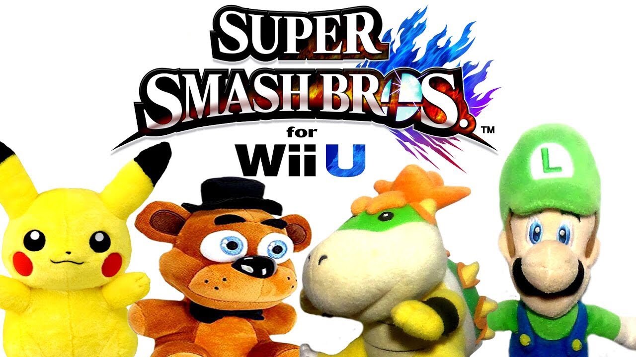 Pikachu, Freddy, Bowser Jr And Luigi Play Super Smash Bros Wii U
