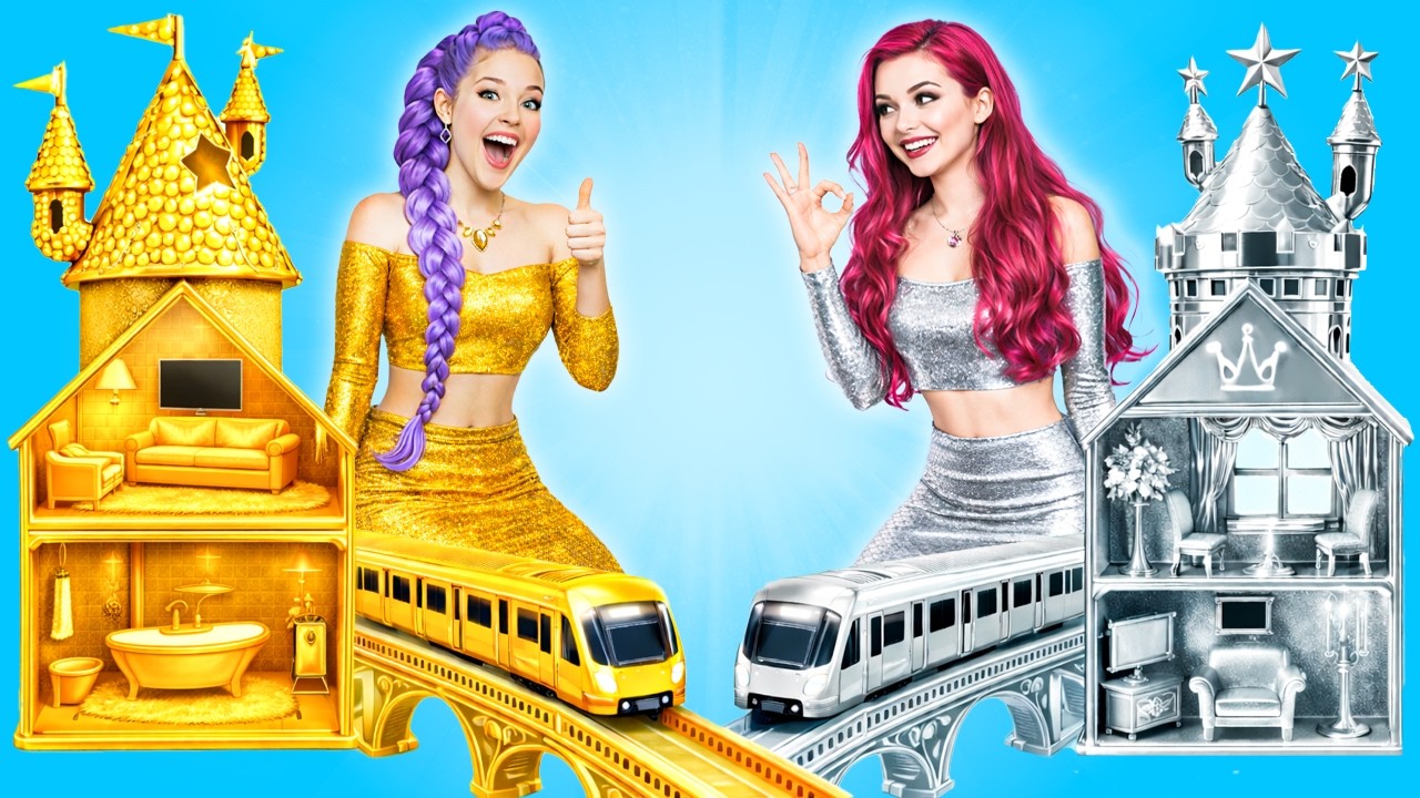 Construimos un Castillo de Mu&ntilde;ecas Incre&iacute;ble para Huntrix | Oro VS Plata MRT por PiPi Pop ESP