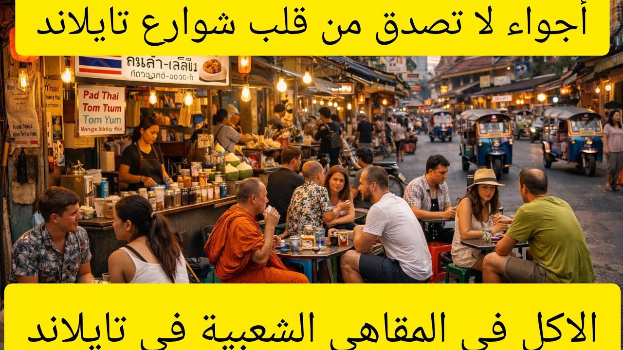 جولة في الأسواق الشعبية ومقاهي الشوارع في تايلاند 🇹🇭 | تجربة لا تُفوّت