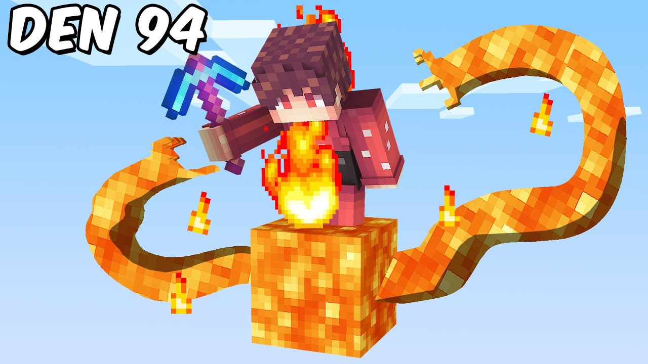 Přežil jsem na bloku LÁVY v Minecraftu!