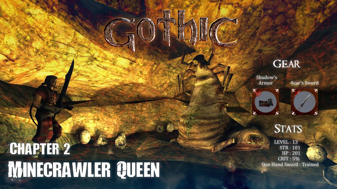 Gothic 1 : Minecrawler's Queen Full Fight - Hard / Easy Version 😂