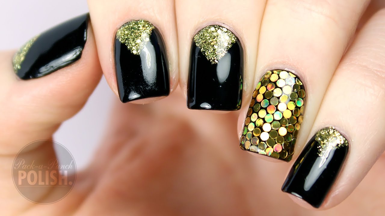 New Years Eve Glitter Placement Nail Art Tutorial | PackAPunchPolish