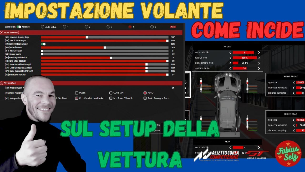 ACC IMPOSTAZIONI VOLANTE CSL E SETUP