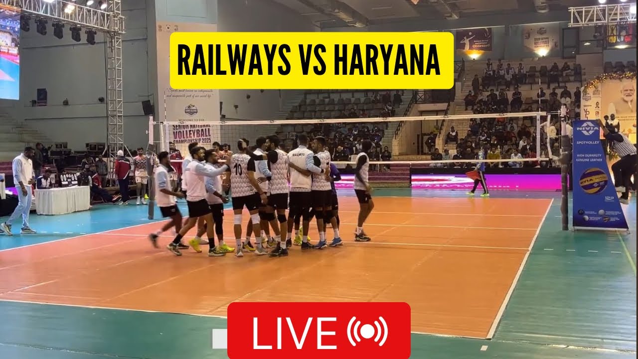 final set Railways vs Haryana Volleyball match senior National Championship Jaipur 2025