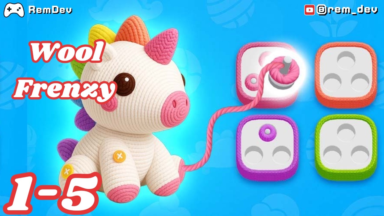 Wool Frenzy: 3D Yarn Games Levels 1-5 || Satisfying Yarn Puzzle Gameplay