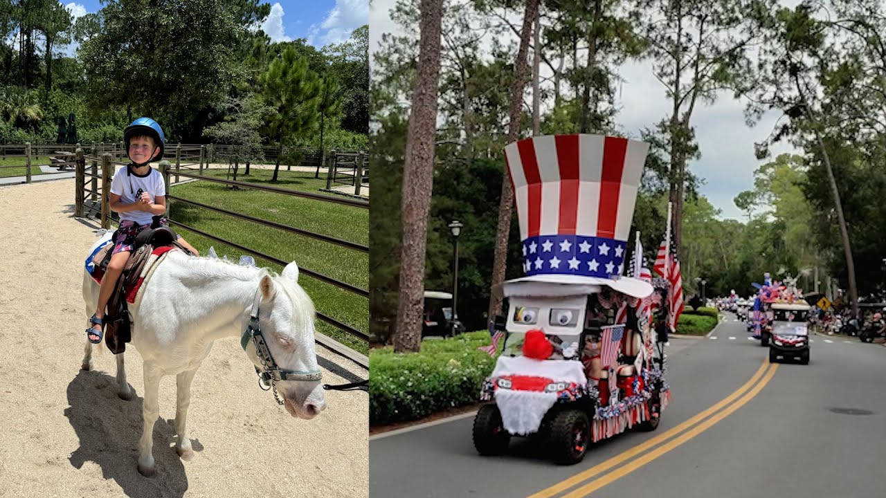 Celebrating 4th Of July At Disney's Fort Wilderness! Golf Cart Parade, Beach Bash Party & EPCOT!
