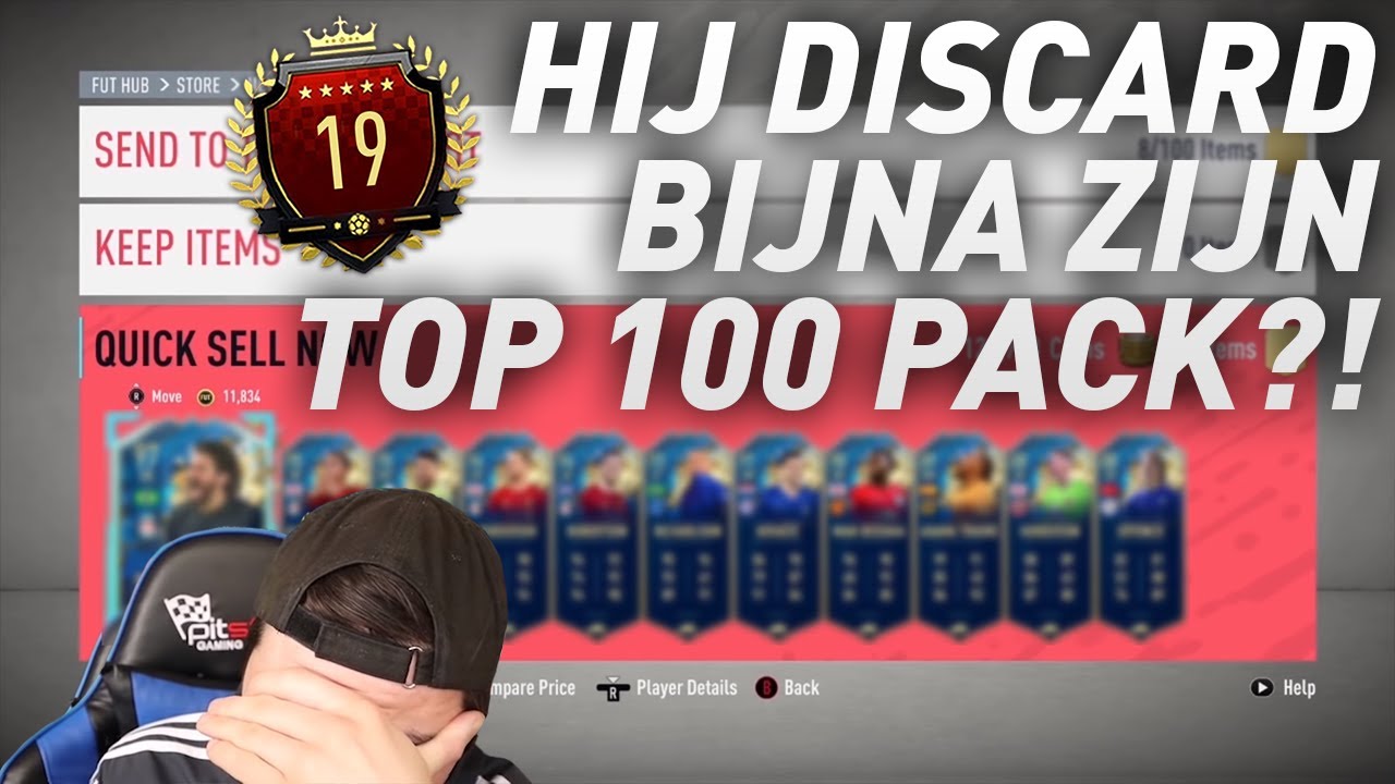 HIJ DISCARD BIJNA ZIJN TOP 100 PACK (PER ONGELUK)!! Rewards van Milo en Senna | Sebas de Jong