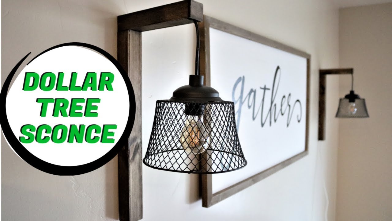 Dollar Tree DIY Farmhouse Sconce 2020 [Easy]